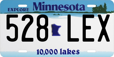 MN license plate 528LEX
