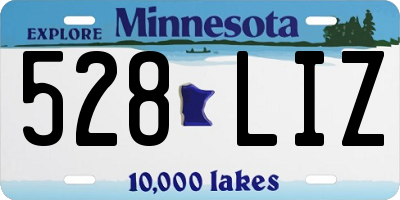 MN license plate 528LIZ