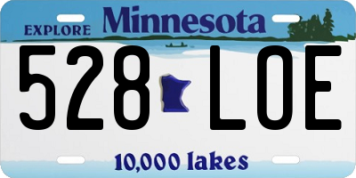 MN license plate 528LOE
