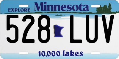 MN license plate 528LUV