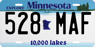 MN license plate 528MAF