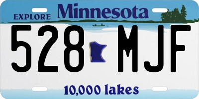 MN license plate 528MJF