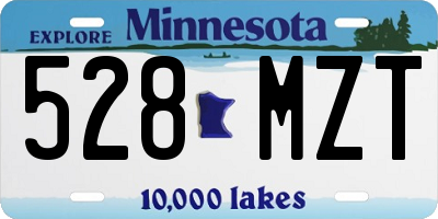 MN license plate 528MZT