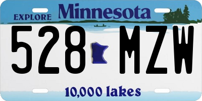 MN license plate 528MZW