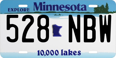 MN license plate 528NBW