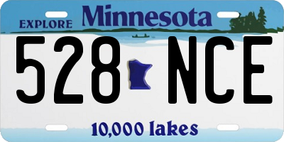 MN license plate 528NCE