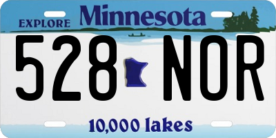 MN license plate 528NOR