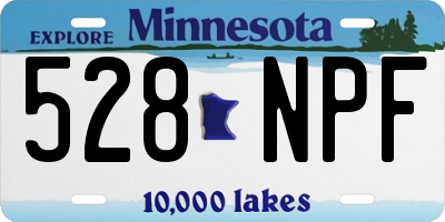 MN license plate 528NPF