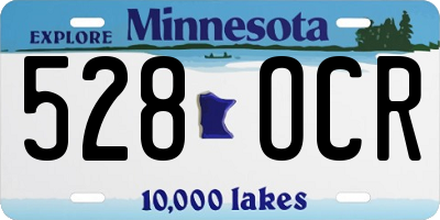 MN license plate 528OCR