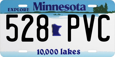 MN license plate 528PVC