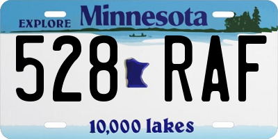 MN license plate 528RAF