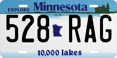 MN license plate 528RAG