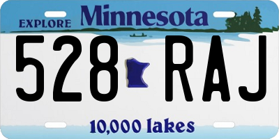 MN license plate 528RAJ