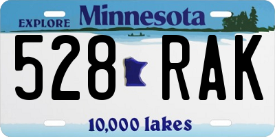 MN license plate 528RAK