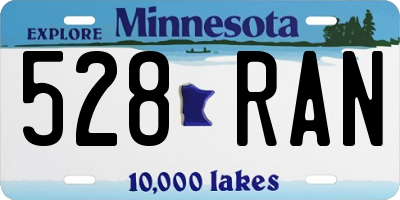 MN license plate 528RAN