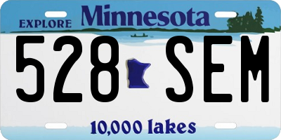 MN license plate 528SEM