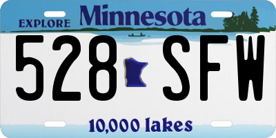 MN license plate 528SFW