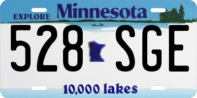MN license plate 528SGE