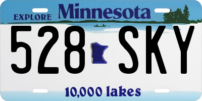 MN license plate 528SKY