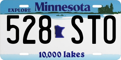 MN license plate 528STO