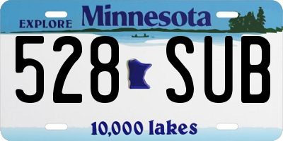 MN license plate 528SUB