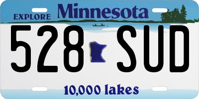 MN license plate 528SUD