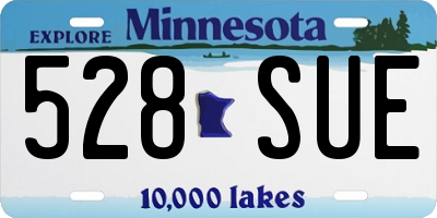 MN license plate 528SUE