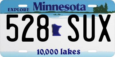 MN license plate 528SUX