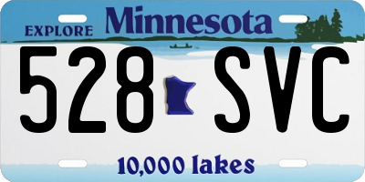 MN license plate 528SVC