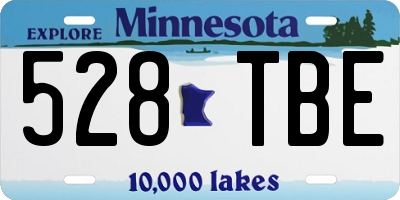 MN license plate 528TBE