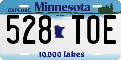MN license plate 528TOE