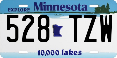MN license plate 528TZW