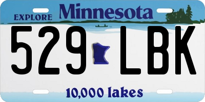 MN license plate 529LBK