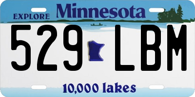 MN license plate 529LBM