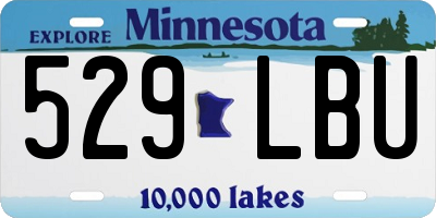 MN license plate 529LBU