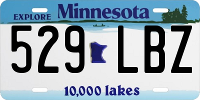 MN license plate 529LBZ