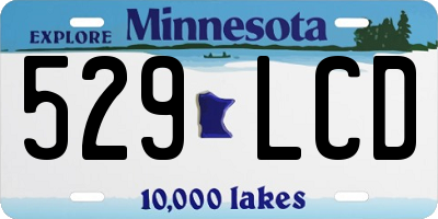MN license plate 529LCD