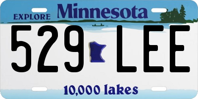 MN license plate 529LEE