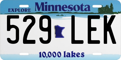 MN license plate 529LEK