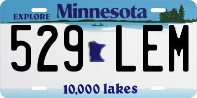 MN license plate 529LEM