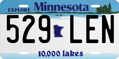 MN license plate 529LEN