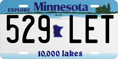 MN license plate 529LET