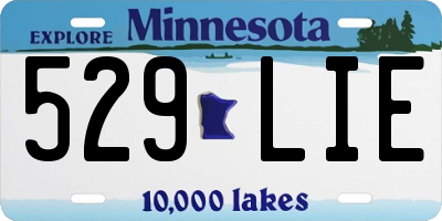 MN license plate 529LIE