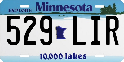 MN license plate 529LIR