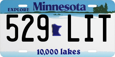 MN license plate 529LIT