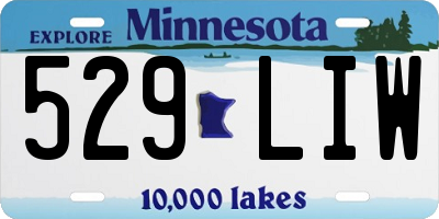 MN license plate 529LIW