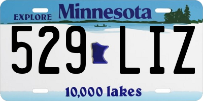 MN license plate 529LIZ