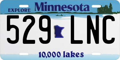 MN license plate 529LNC