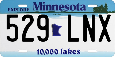 MN license plate 529LNX