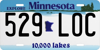 MN license plate 529LOC